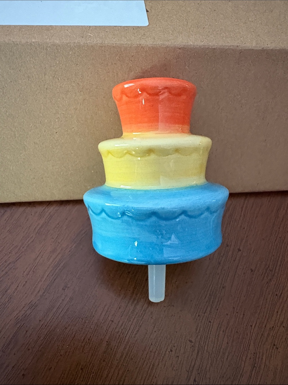 Nora Fleming Ceramic Tiered Cake Cake Topper - Multicolor